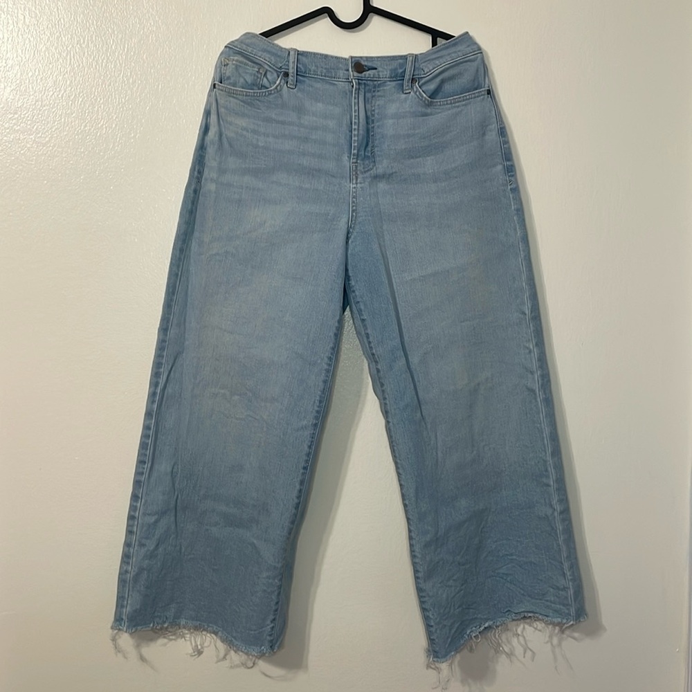 ana high rise wide leg blue jeans